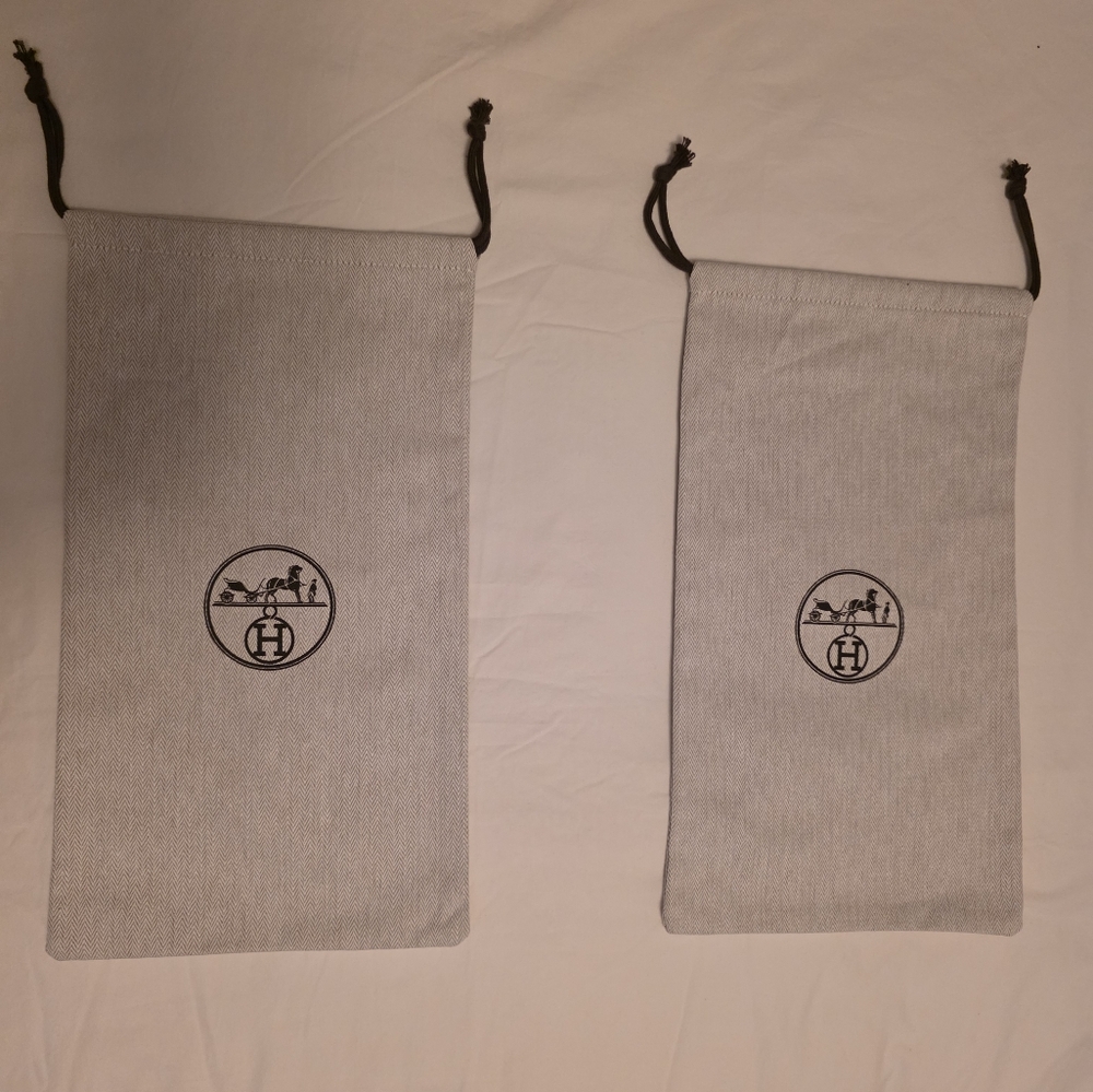 HERMÈS Beige Drawstring Dust Bags – Set of 2 Small (14.5” x 7.5”)